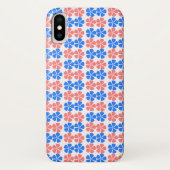 Hübsch rosa blaue Blumenmuster Case-Mate iPhone Hülle (Rückseite)
