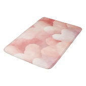 Hübsch rosa, blaue Herzen Badematte (Schrägansicht)