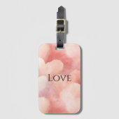 Hübsch rosa, blaue Herzen Gepäckanhänger (Vorderseite Vertikal)