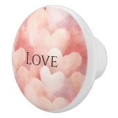 Hübsch rosa, blaue Herzen Keramikknauf (Rechts)