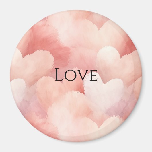 Hübsch rosa, blaue Herzen Magnet (Vorne)