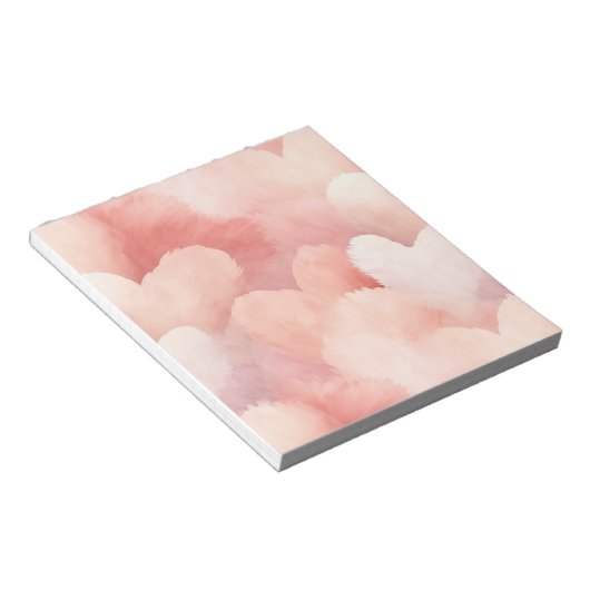 Hübsch rosa, blaue Herzen Notizblock (angewinkelt)