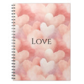 Hübsch rosa, blaue Herzen Notizblock (Vorderseite)