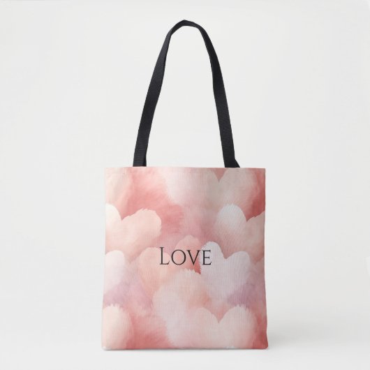 Hübsch rosa, blaue Herzen Tasche (Vorderseite)