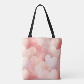 Hübsch rosa, blaue Herzen Tasche (Rückseite)