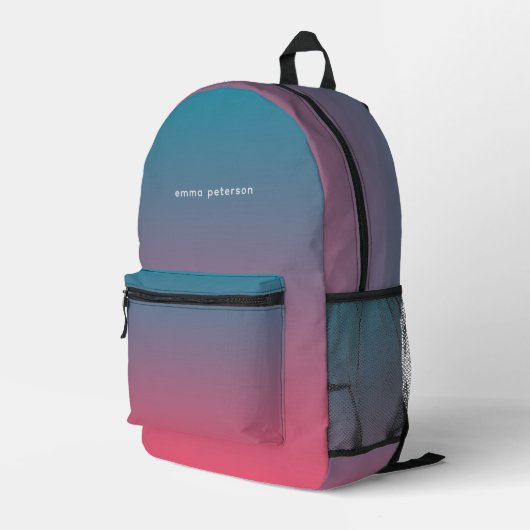 Hübsch rosa blaue Schleimhaut Bedruckter Rucksack (Rückseitige Ecke Rechts)