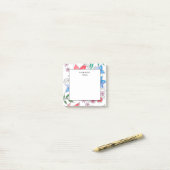 Hübsch rosa Blauer Name zurück zur Schule Post-it Klebezettel (Auf Schreibtisch)