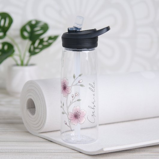 Hübsch rosa Blossom Blumenname Yoga Trinkflasche (Yoga)