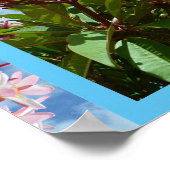 Hübsch rosa blühender Frangipani-Baum, Poster (Ecke)