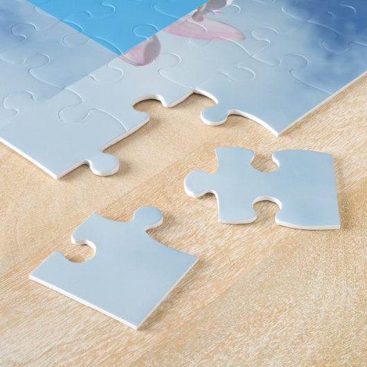 Hübsch rosa blühender Frangipani-Baum, Puzzle (Seite)