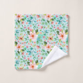 Hübsch rosa Blume Badhandtuch Set (Waschlappen)