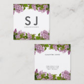 Hübsch rosa Blume Botanischer Landschaftsdesigner Quadratische Visitenkarte (Vorne/Hinten)