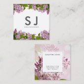Hübsch rosa Blume Botanischer Landschaftsdesigner Quadratische Visitenkarte (Vorne/Hinten)
