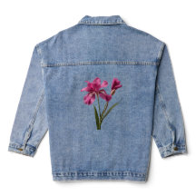 Hübsch rosa Blume Denim Jacket