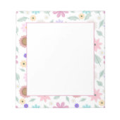 Hübsch rosa Blume Groovy Retro Design Notizblock (Vorderseite)