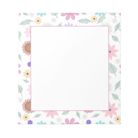 Hübsch rosa Blume Groovy Retro Design Notizblock (Vorderseite)