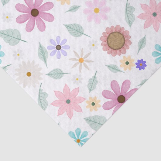 Hübsch rosa Blume Groovy Retro Design Seidenpapier (Detail)