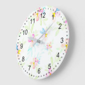 Hübsch-Rosa-Blume Große Wanduhr (Winkel)