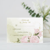 hübsch rosa Blume grün Blätter botanische UAWG ca RSVP Karte (Stehend Vorderseite)