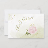 hübsch rosa Blume grün Blätter botanische UAWG ca RSVP Karte (Rückseite)