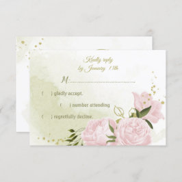 hübsch rosa Blume grün Blätter botanische UAWG ca RSVP Karte