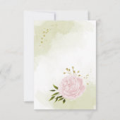 hübsch rosa Blume Grünpflanzen botanisch Dankeskarte (Rückseite)