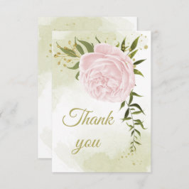 hübsch rosa Blume Grünpflanzen botanisch Dankeskarte