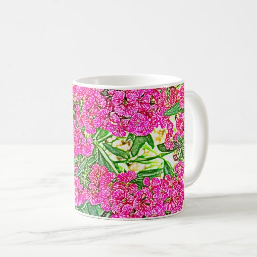 Hübsch rosa Blume Kaffeetasse (VorderseiteRechts)