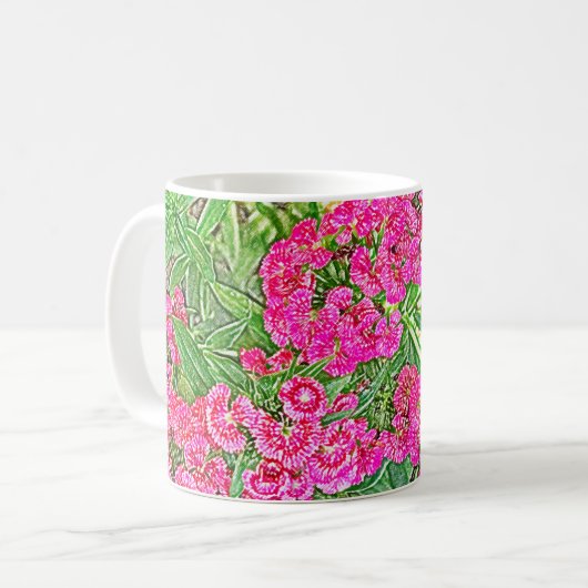 Hübsch rosa Blume Kaffeetasse (Vorderseite Links)