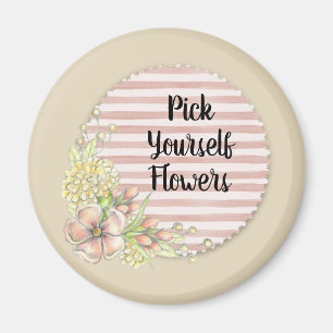 Hübsch rosa Blume mit Streifen Magnet