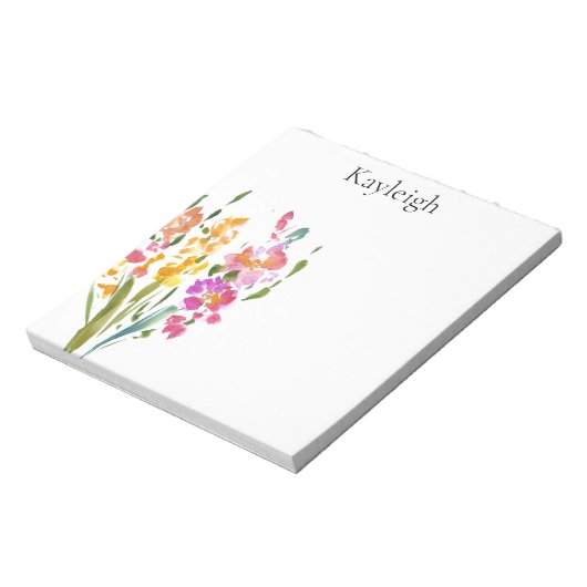 Hübsch-Rosa-Blume Notizblock (Rotiert)