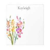 Hübsch-Rosa-Blume Notizblock (Vorderseite)