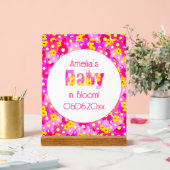 Hübsch rosa Blume Personalisiert Babydusche Acrylschild (Hochzeit)