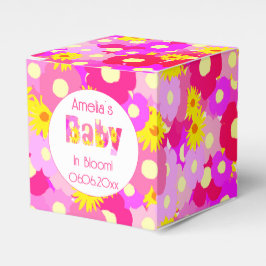 Hübsch rosa Blume Personalisiert Babydusche Geschenkschachtel