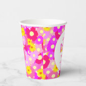 Hübsch rosa Blume Personalisiert Babydusche Pappbecher (Rechts)