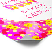 Hübsch rosa Blume Personalisiert Babydusche Poster (Ecke)