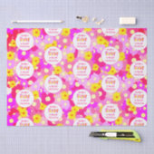 Hübsch rosa Blume Personalisiert Babydusche Seidenpapier (Handwerk)