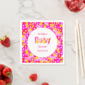 Hübsch rosa Blume Personalisiert Babydusche Serviette (Beispiel)