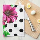 Hübsch-rosa Blume Polka Dot Geschirrtuch (Viertel Falte)