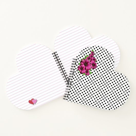 Hübsch-rosa Blume Polka Dot Notizblock (Innenseite)
