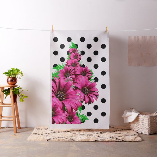 Hübsch-rosa Blume Polka Dot Stoff (Beispiel)