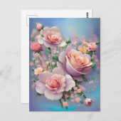 Hübsch rosa Blume Postkarte (Vorne/Hinten)