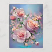 Hübsch rosa Blume Postkarte (Vorderseite)