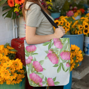 Hübsch rosa Blumen Minimalistisch Einfach Tasche