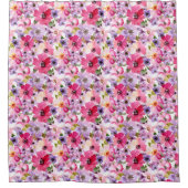 Hübsch rosa Blumenduschvorhang Duschvorhang (Vorderseite)