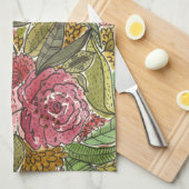 Hübsch rosa Blumengarten Geschirrtuch (Viertel Falte)