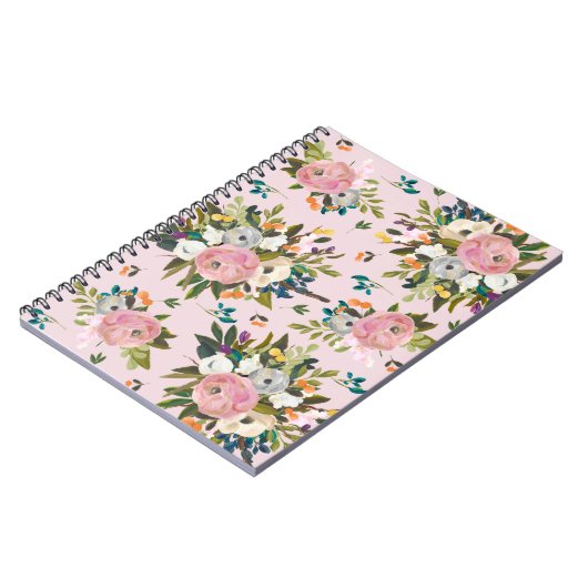 Hübsch-rosa-Blumengarten-Notebook Notizblock (Linke Seite)