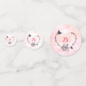 Hübsch rosa Blumengestalt Happy 75. Geburtstag Des Konfetti (Rückseiten)