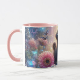 Hübsch rosa Blumenkohl Mops Tasse Kaffee