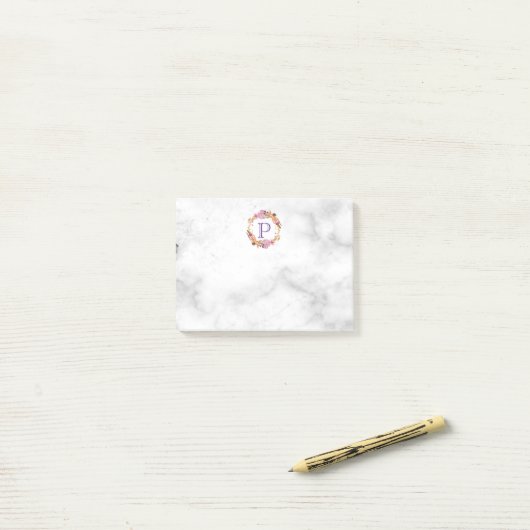 Hübsch-rosa-Blumenkreuz Post-it Klebezettel (Auf Schreibtisch)